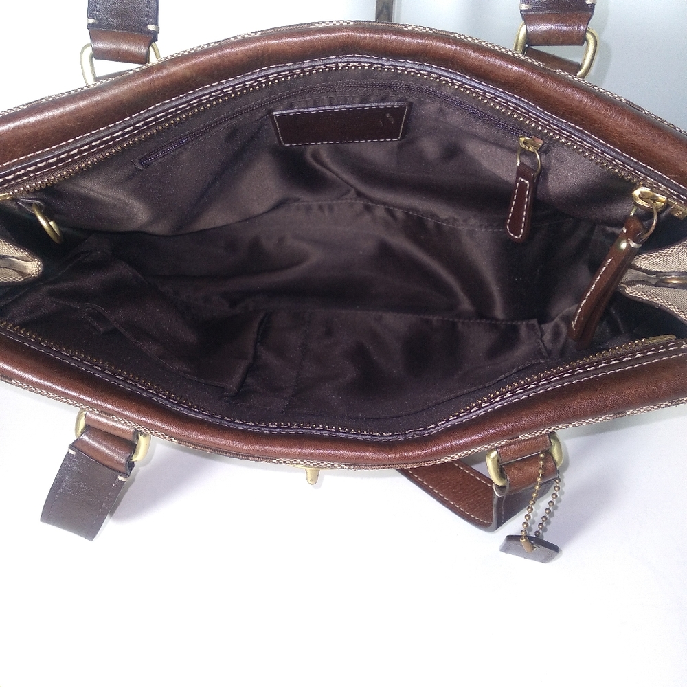 SOLD Authentic Vintage Coach Hampton Signature Stripe C Monogram Canvas Bag - Picture 4 of 14